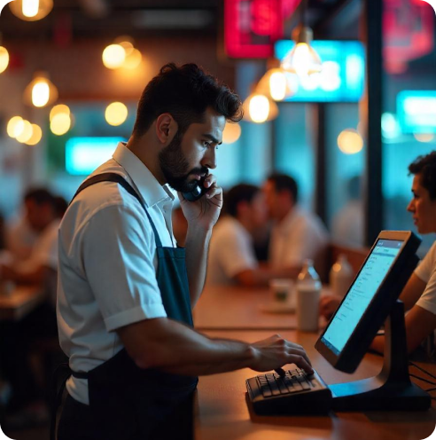 waiter taking order