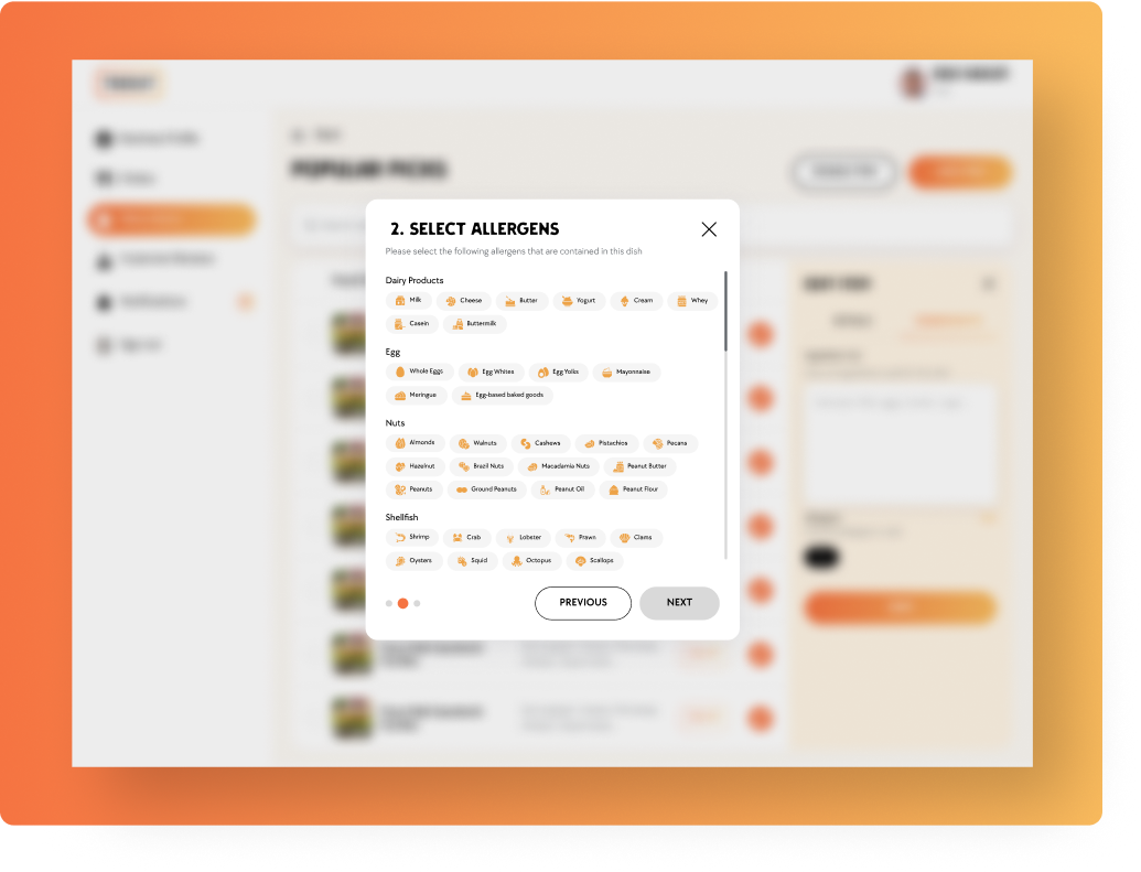 Allergens dashboard